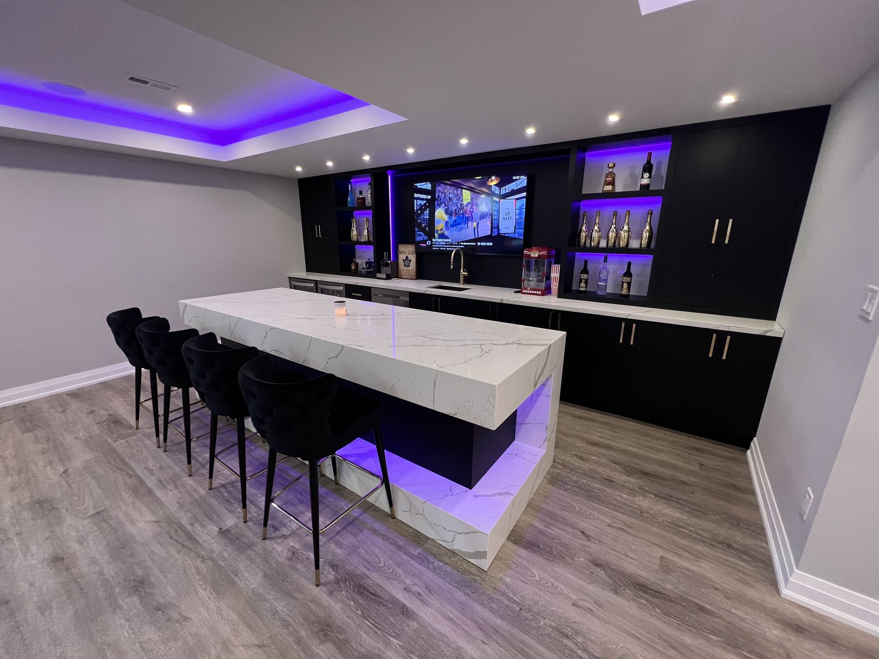 Custom kitchenette with quartz counters — Desire Basements